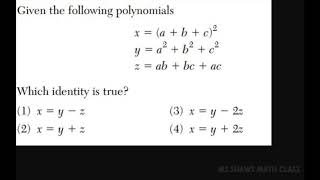 Given Three Polynomials X Y Z Which Identity Is True Youtube Given Three Polynomials X Y Z Which Identity Is True Youtube