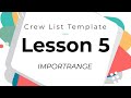 Crew list template  tutorial  lesson 5