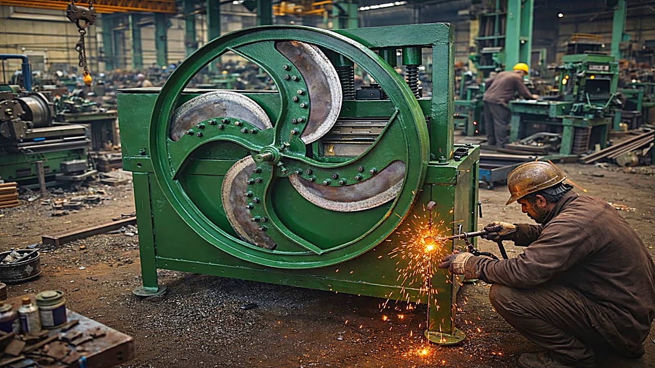 Amazing Process Of Full Manufacturing Grasp Fodder Cutter Manual Machine On Lathe in Local Factory .