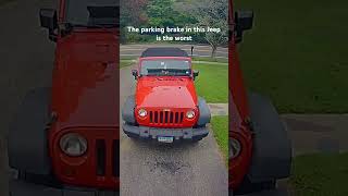 Manual gearbox Jeep JK,parking brake has never worked right. Forgot to put it in gear this time.