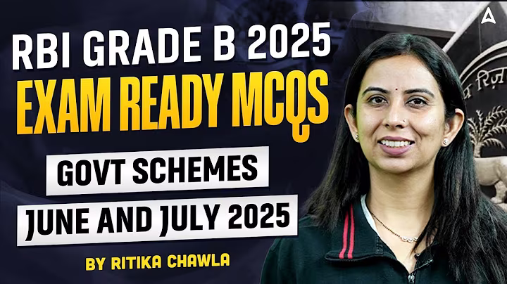 RBI Grade B 2025 | Exam Ready MCQs | Schemes, Reports & June & July 2025 | By Ritika Chawla