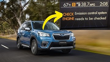 “Emission control system needs to be checked” warning in Subaru