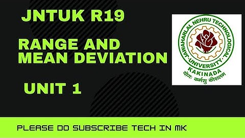 JNTUK R19 RANGE AND MEAN DEVIATION ||JNTUK R19 DESCRETE STASTICS