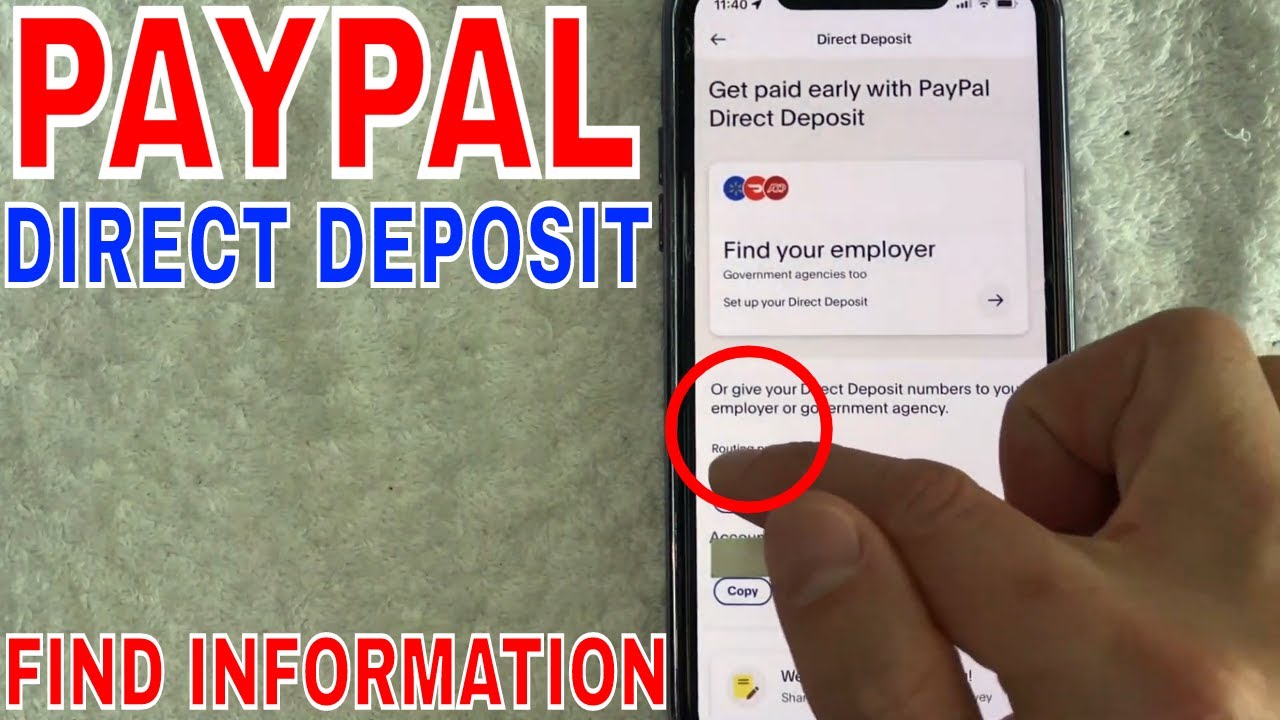 How To Deposit Check To Paypal How To Find PayPal Direct Deposit Information 🔴 - YouTube