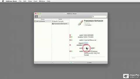 Mac OS X 106: Address Book - 3. Editing an existing card