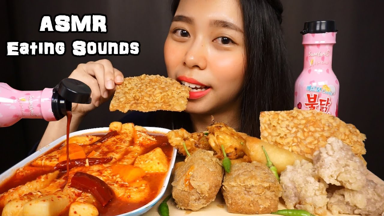 ASMR Carbo Fire Sauce Long Tteokbokki + Gorengan (Fried Foods) | Eating Sounds | No Talking