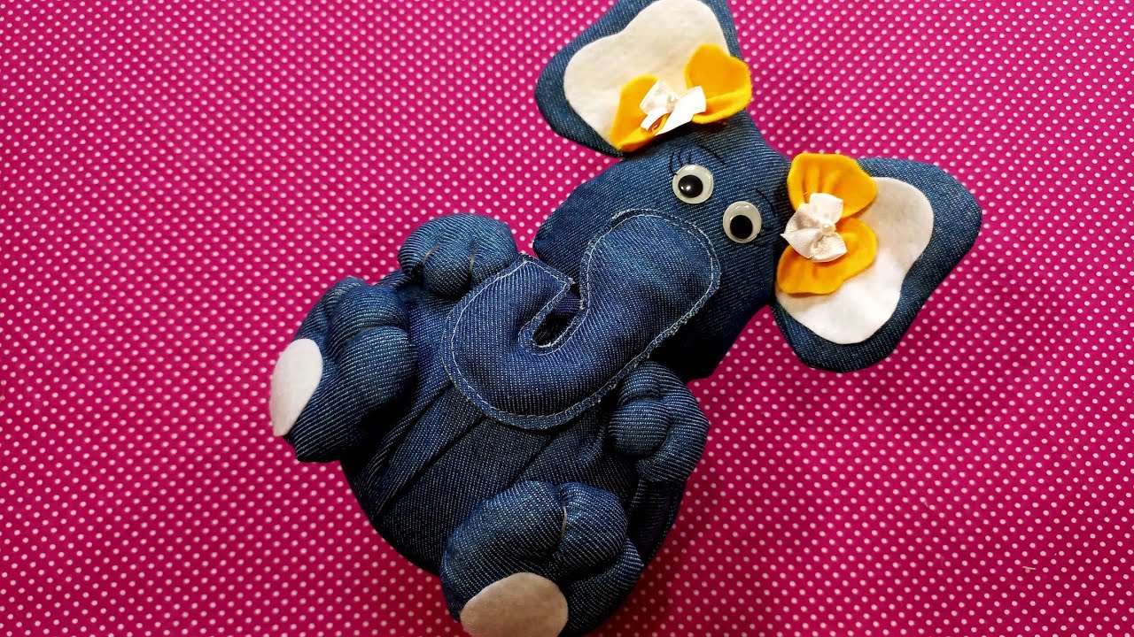 Faça esse lindo peso de porta reciclando jeans