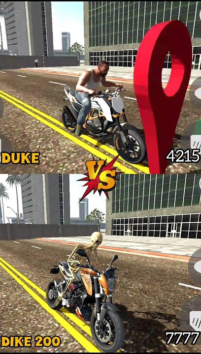 Indian bike driving 3d - duke V's duke 200 #shorts #bike #race