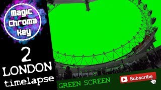 London Eye Timelapse. Green Screen 2 4K