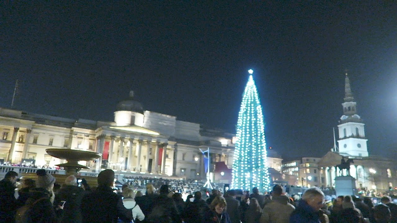 Trafalgar Square Christmas Tree Lighting Ceremony London YouTube