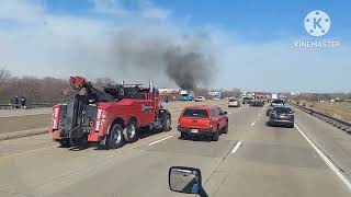 Truck on fire @ expressway