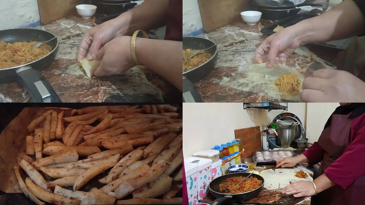 يوميات رمضان:تحضير بريوات بدجاج🐔 وخضار🥕🌶 تعلم كيفية صنع ورقة🫓 بريوات 