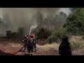 Firefighters battle blazes in the hills of Greece's Porto Germeno | AFP