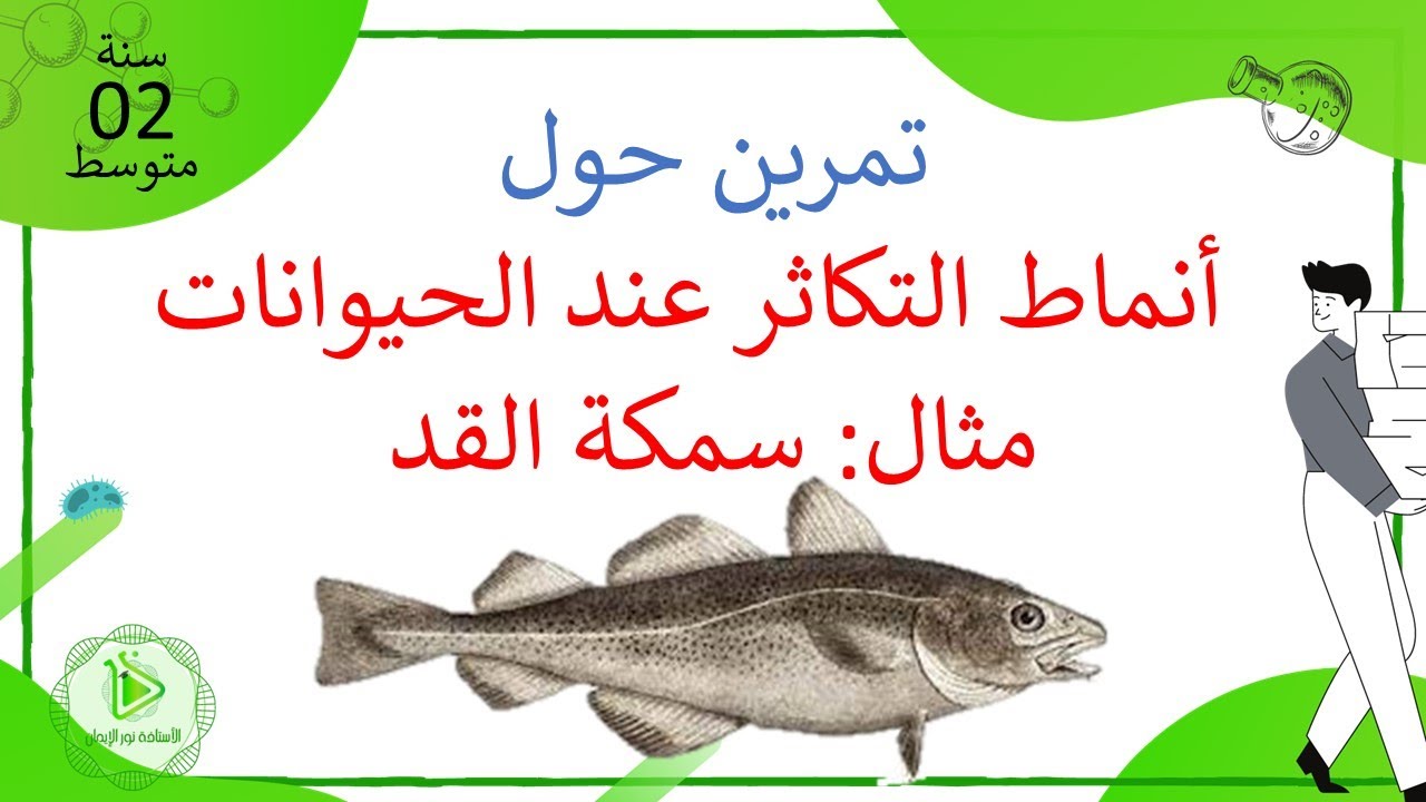 تمرين حول التكاثر عند الحيوانات - سمكة القد - علوم طبيعية سنة 02 متوسط