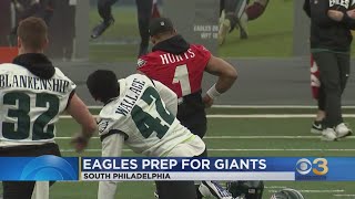 Eagles preparing to host Giants in first playoff game