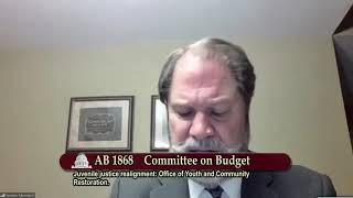 Senator Moorlach on AB 1868 -- Juvenile Justice Realignment