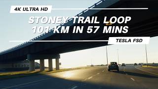 Around Calgary in 57 Minutes | Full 101 km Stoney Trail Loop (Hwy 201) 4K