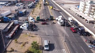Iquique: Camioneros bloquean vías de acceso a la ciudad en protesta por delincuencia