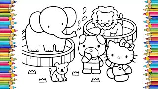 Hello Kitty Coloring Pages Compilation - Christmas, Bathroom, Plane, Bicycle, Circus, Winter