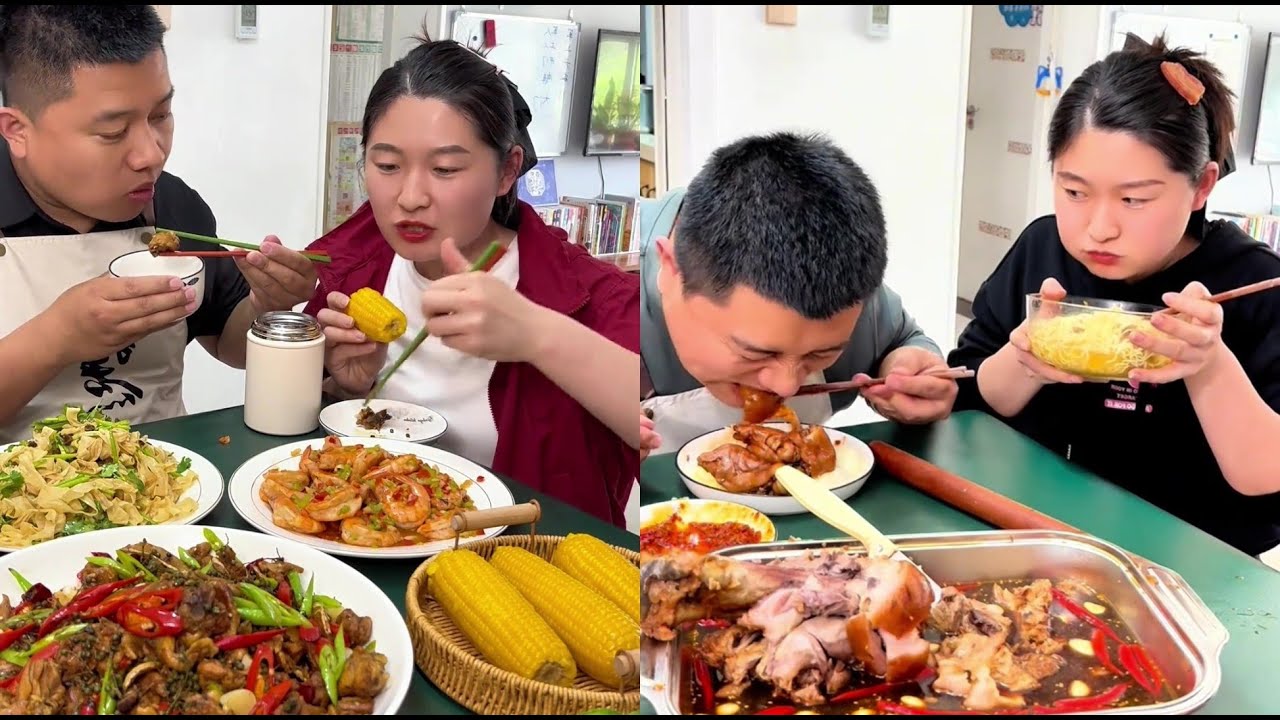 Day 26 of a couple's cold war, each eating their own food. #Oh my god, it smells so good!