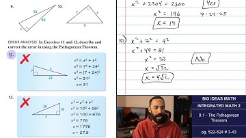 Big Ideas Math [IM2]: 9.1 - The Pythagorean Theorem (Lecture & Problem Set)