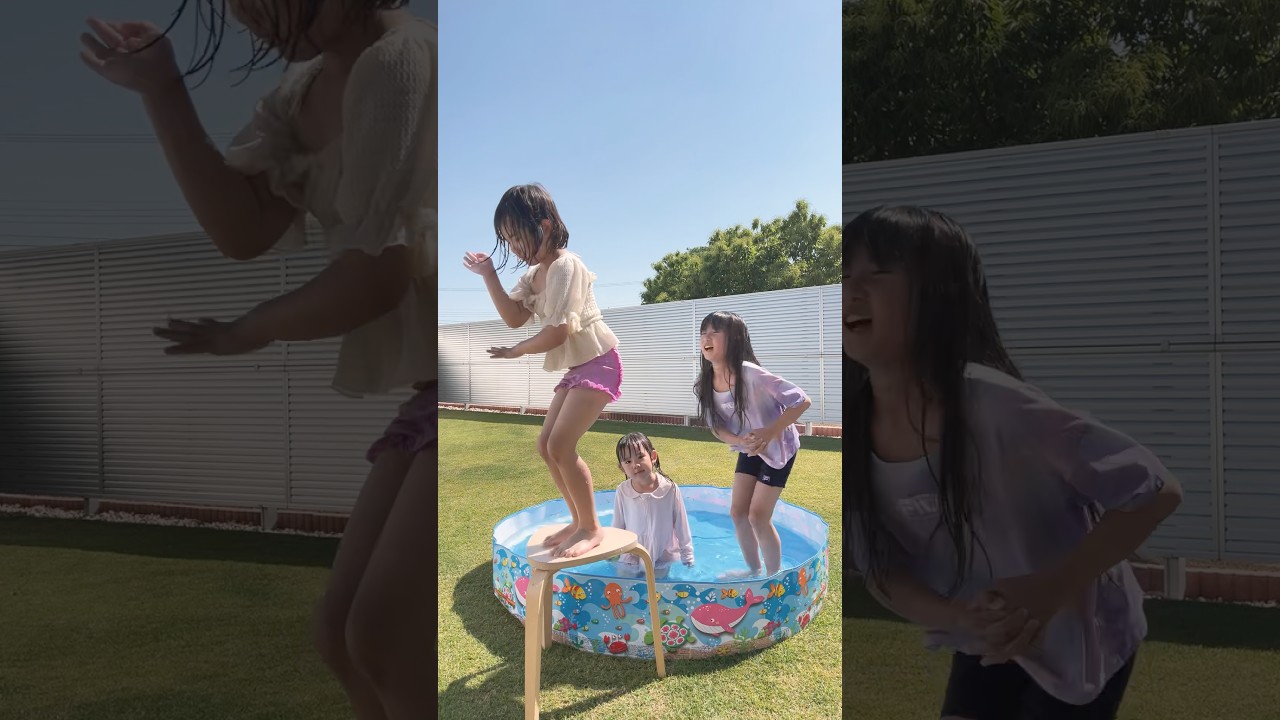 庭に現れた夜の踊り子3姉妹