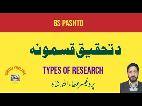 Types of Research in Pashto|| د تحقیق قسمونہ