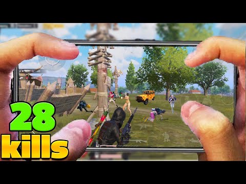 28 Kills!! Xiaomi Mi 10T PUBG Mobile 90 Fps HANDCAM 4 Finger + Full GYRO | Solo Vs Squad Gameplay #9