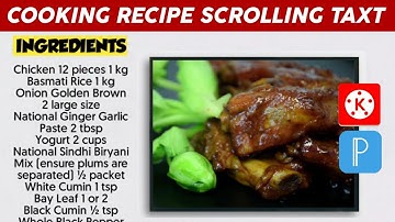 How to Make Scrolling Text or Moving Text in Kinemaster & PixelLab - Cooking Video Editing Tutorial