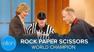 Ellen Meets the World Rock, Paper, Scissors Champion!