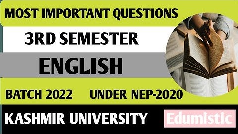 Most Important Questions | AEC English | 3rd Semester | Batch -2022 | NEP-2020