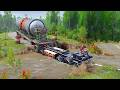 Spintires Mudrunner - Mod Truck Vs Extreme Broken Road With Speed Bumps | Driver Skills Gameplay
