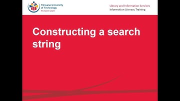 IL UNIT2- Constructing a search string video
