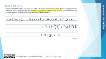 VCAA Mathematical Methods 2007 Exam 1 - Question 5