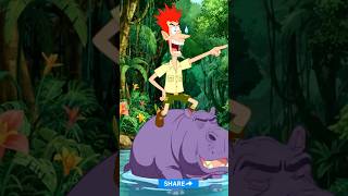 Hippo SNEEZED Him Into The Sky?! 😱 #cartoon #funny”