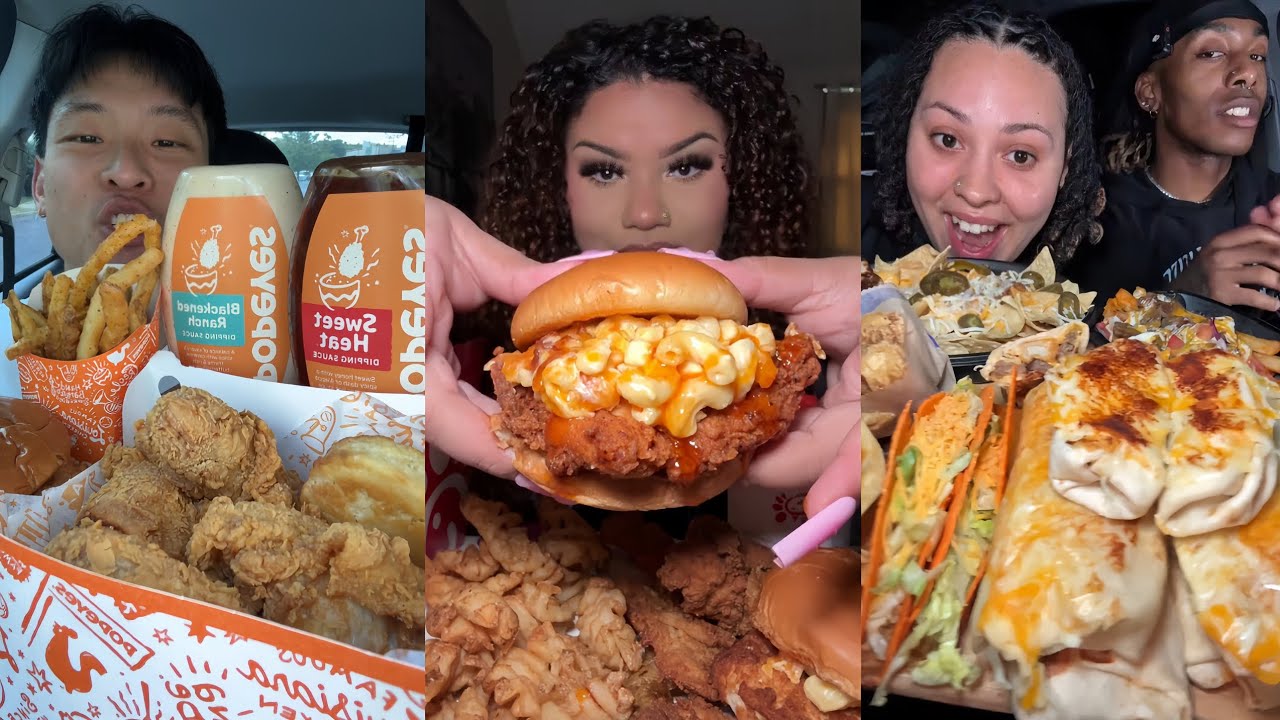 Подборка мукбангов из TikTok | Burger King, Pizza Hut, Taco Bell, Chick-fil-A, Popeyes и многое д...