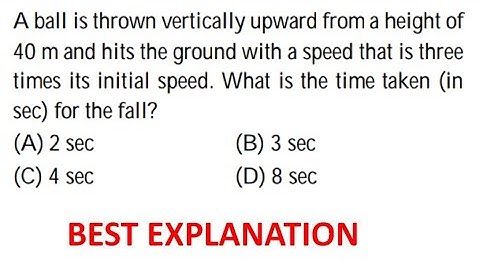 A ball is thrown vertically upward from a height of 40 m and hits the ground with a speed that is th