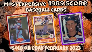 1989 Score Most Expensive eBay Sales Baseball Cards - February 2023