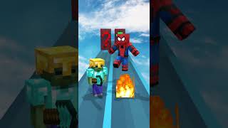 MİNECRAFT New Build a Queen Run Spider-man vs Zombie Funny Epic Challenge! #minecraft #spiderman