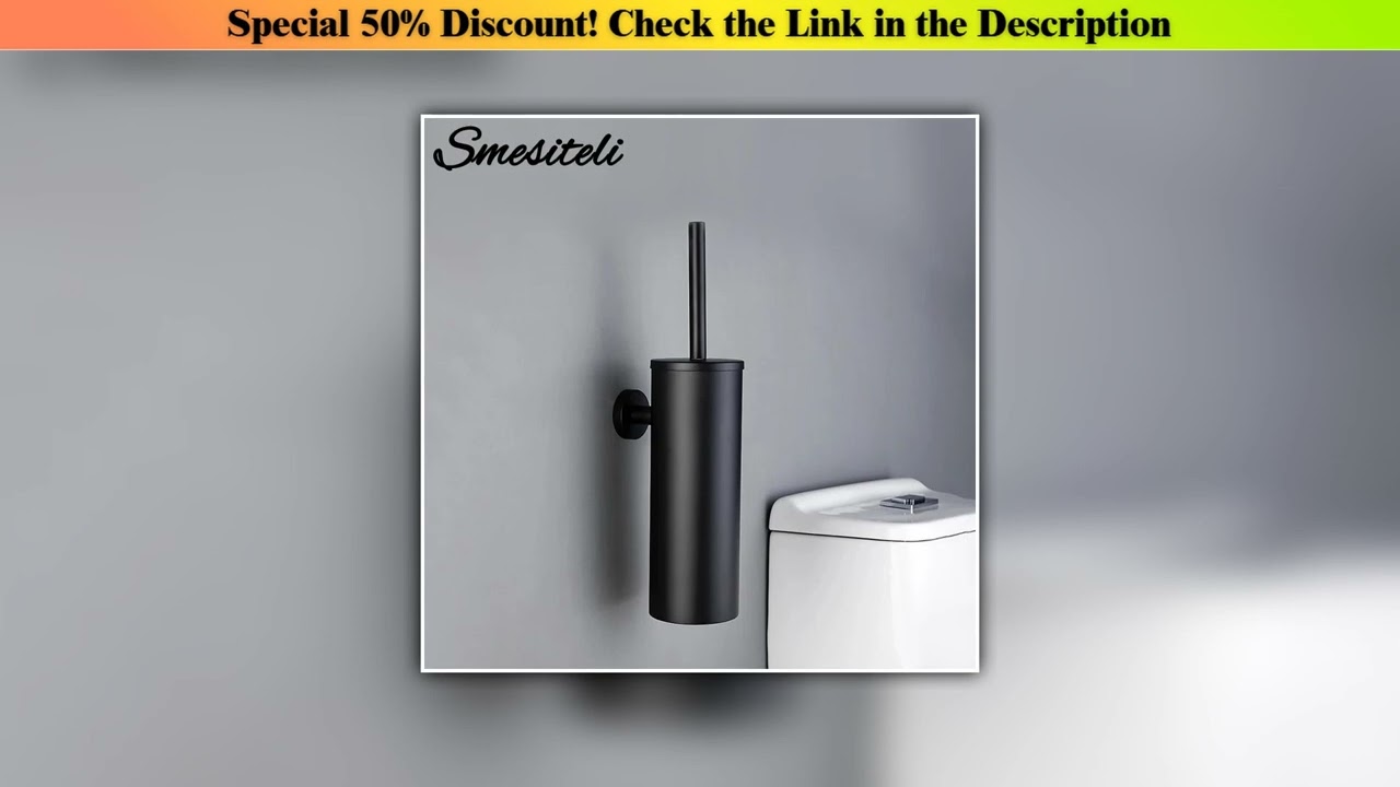 Review Black Toilet Brush Holder In Wall For Bathroom Set Modern Style 304 Stainless Steel Material