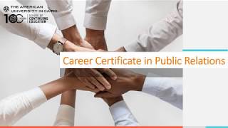 Career Certificate in PR Management - شهادة العلاقات العامة