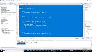 Java Session 6.2  - Static block and Static methods