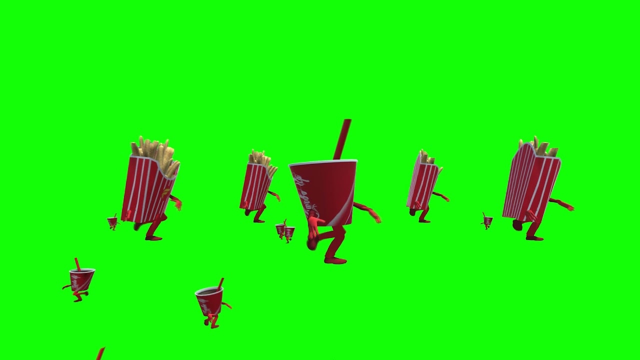 Junk Food Party Green Screen Ultra Animated