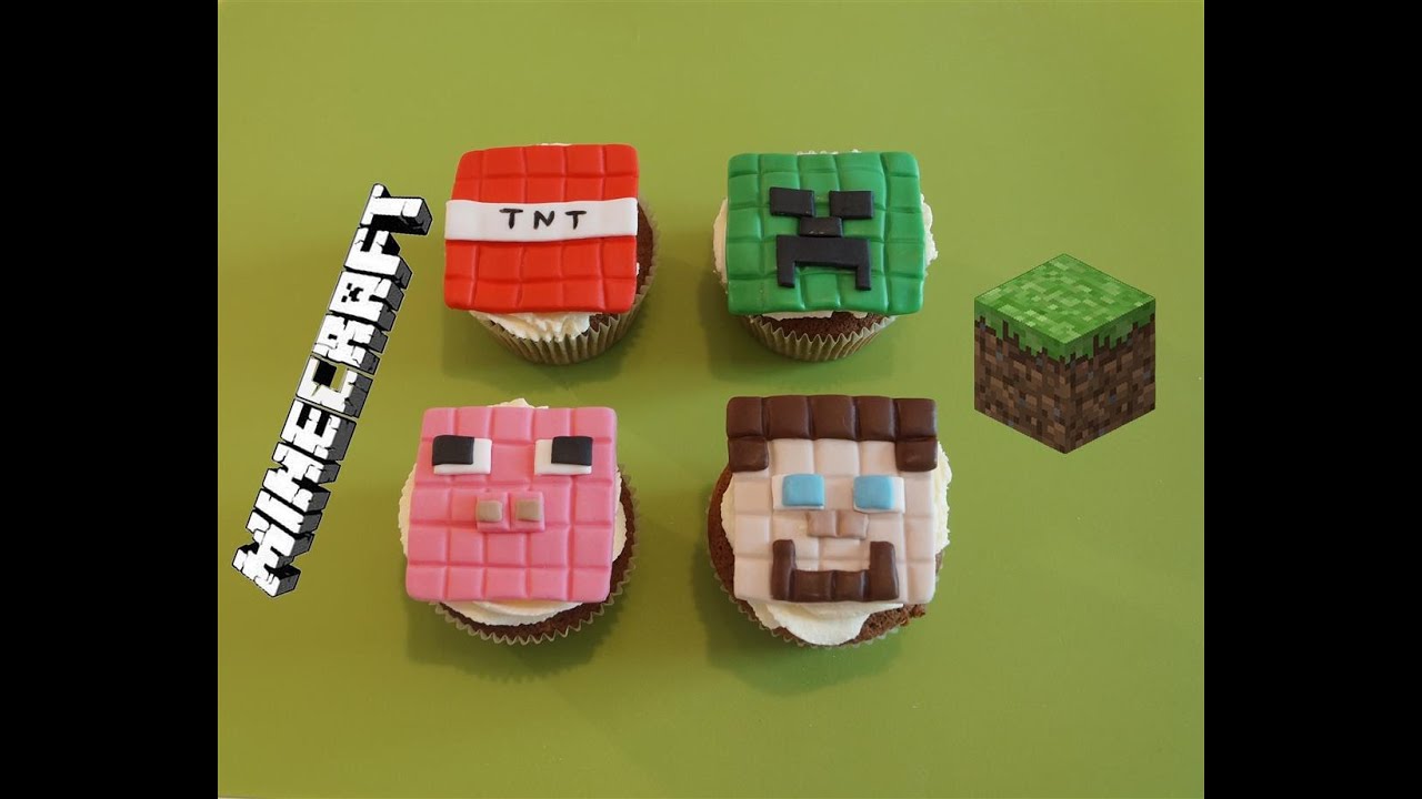 Cupcakes Minecraft pâte à sucre - Cake design 