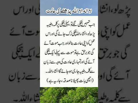 Lailaha Illallaha لا الہ الا اللہ پڑھنے کی عادت