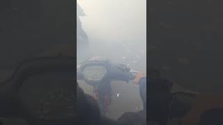 Biker Accidentally Crashes Into Parked Motorcycle