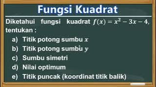Quadratic Function || Determining the X and Y Axis Intersection Points, Axis of Symmetry, Optimum...