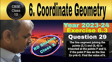 RD Sharma Class 10 EX 6.3 Q 29: The line segment joining the points (2,1) and (5,-8) is trisected