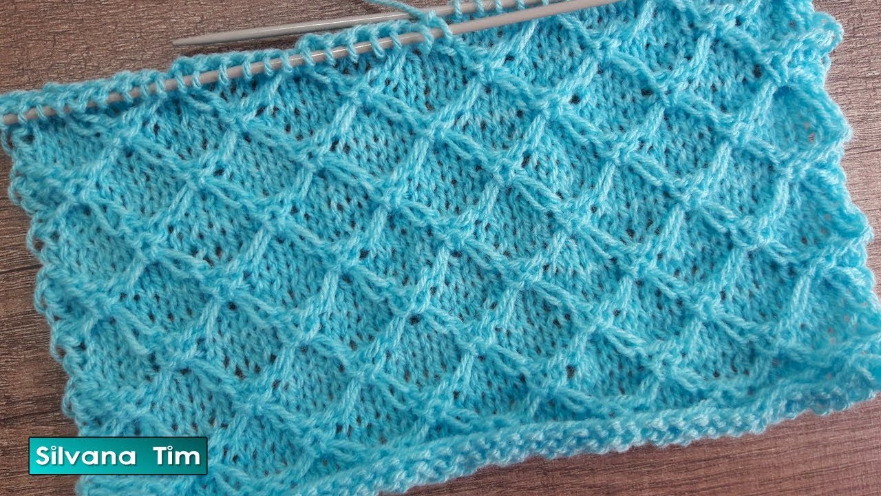 Un bellisimo Punto Rombos pequeños. Tutorial de Tejido a dos agujas № 799
