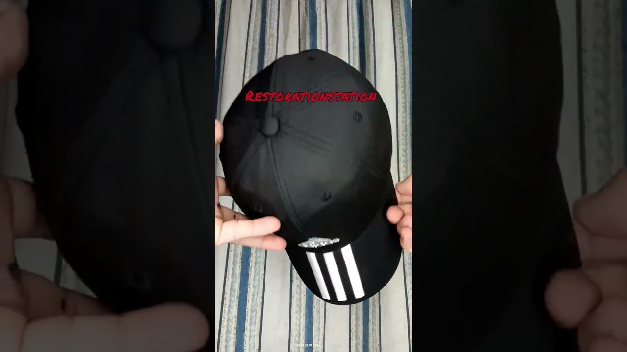 faded adidas cap before and after restoration